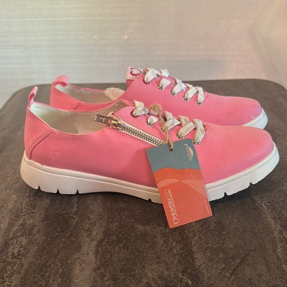 Heavenly Feet Shoes - Heavenly Feet Heavenly Feet Womens Zip Lace Trainer - Pink. Size US 10